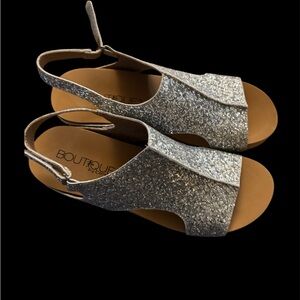 Corky's Carley in Silver Glitter tried on  in house only